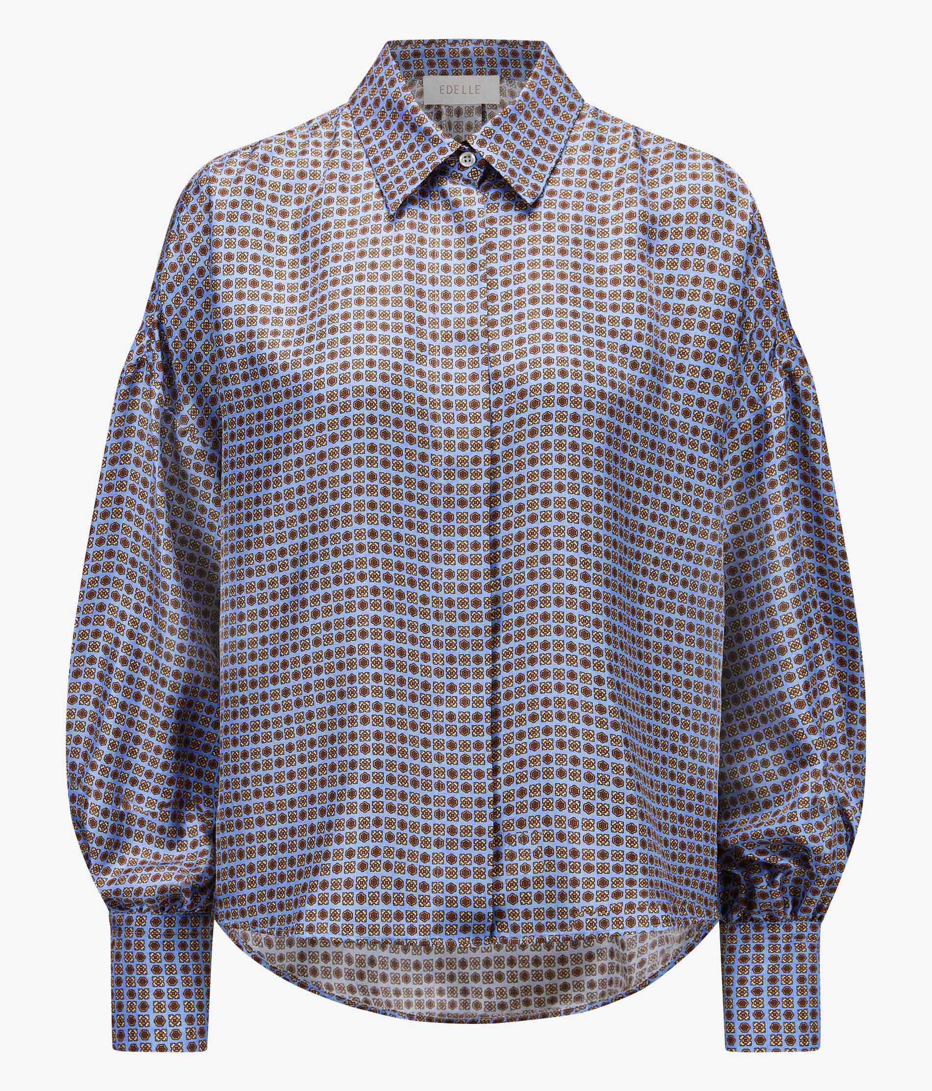 CHATOU – Cropped Seidenbluse mit Krawattenprint