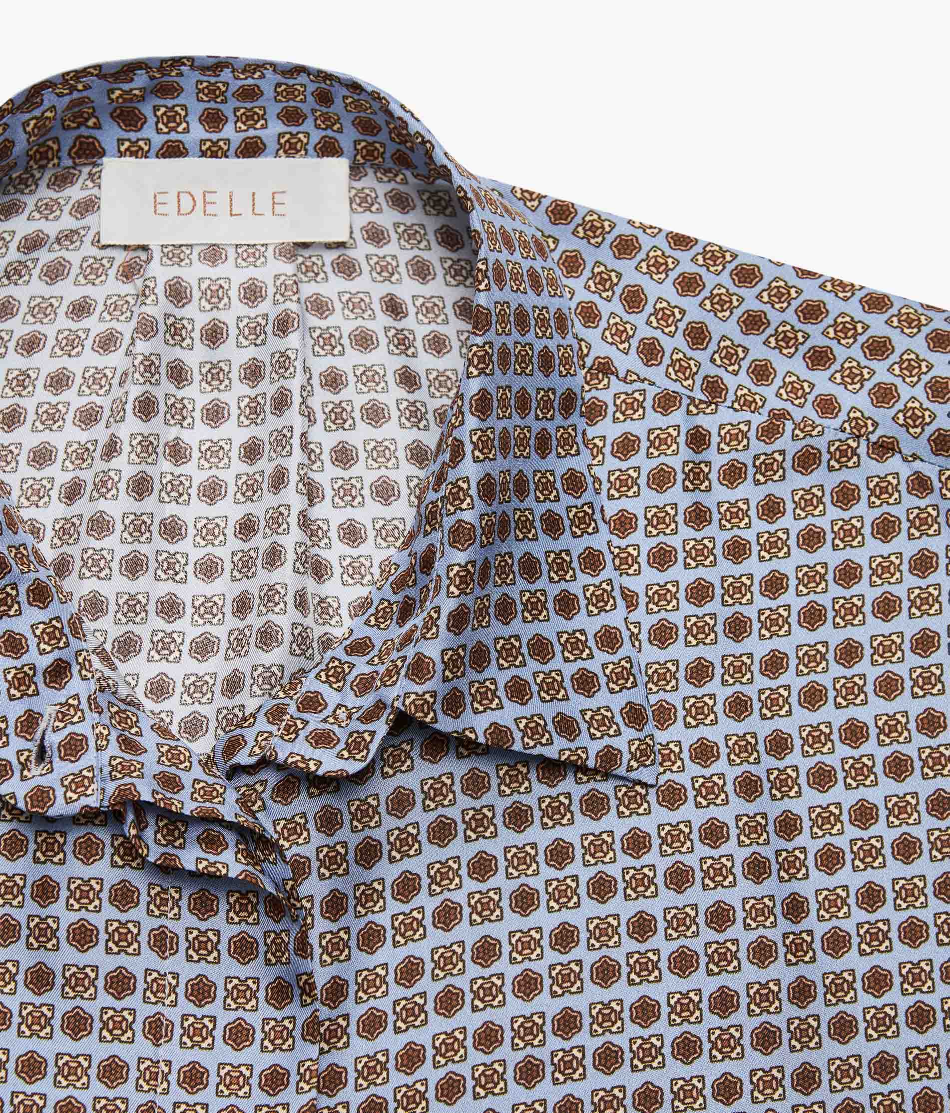 CHATOU – Cropped Seidenbluse mit Krawattenprint
