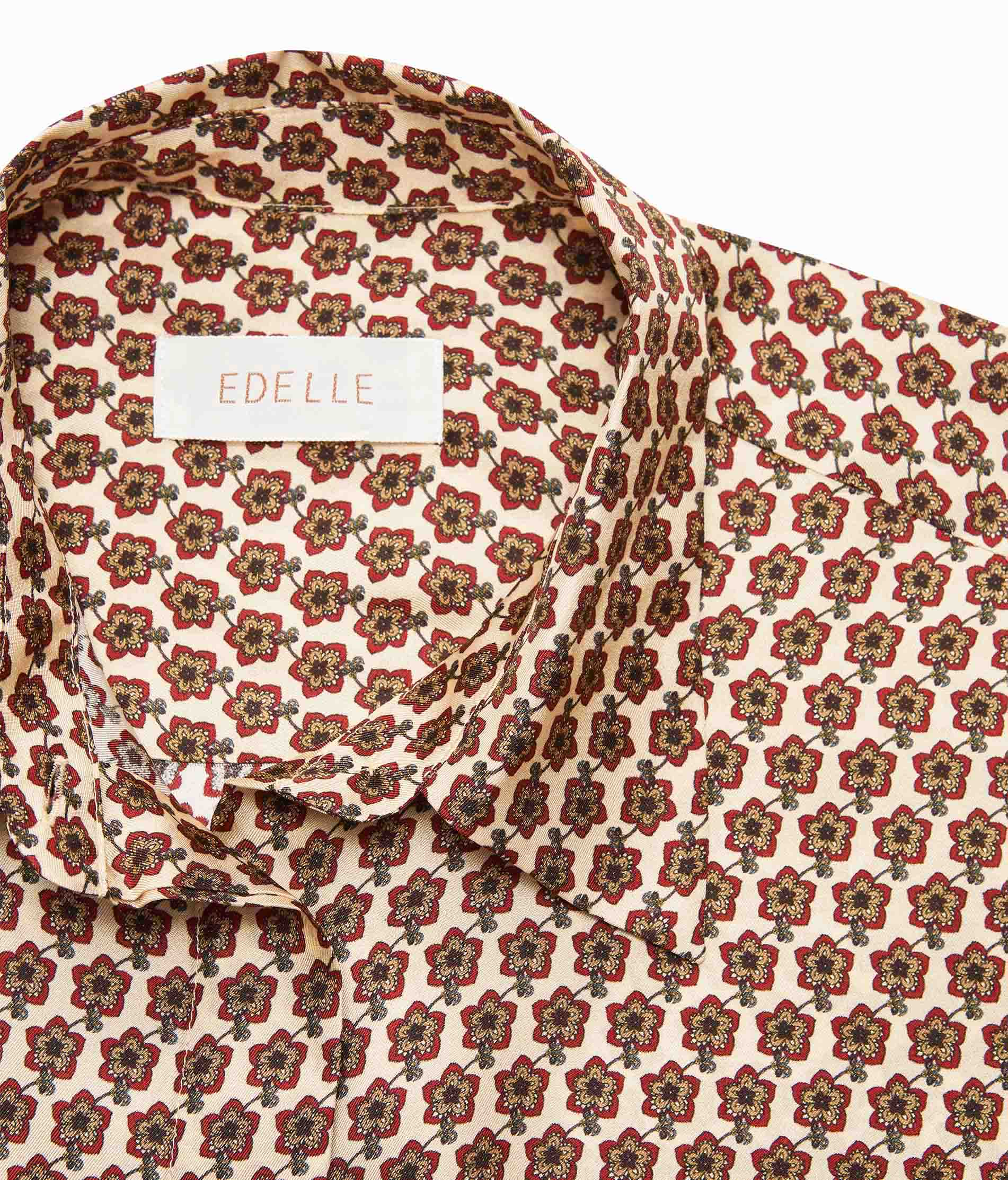 GILDA – Seidenbluse mit Krawattenprint