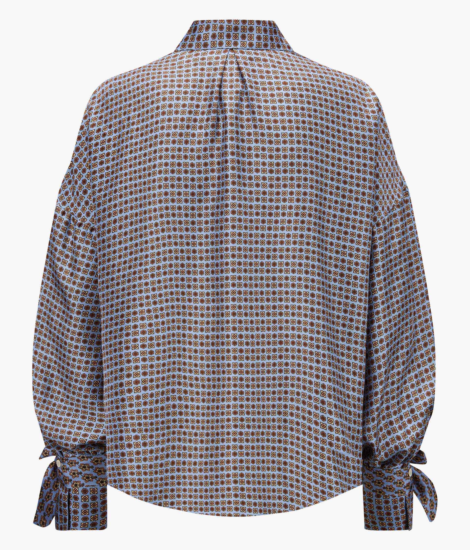 CHATOU – Cropped Seidenbluse mit Krawattenprint