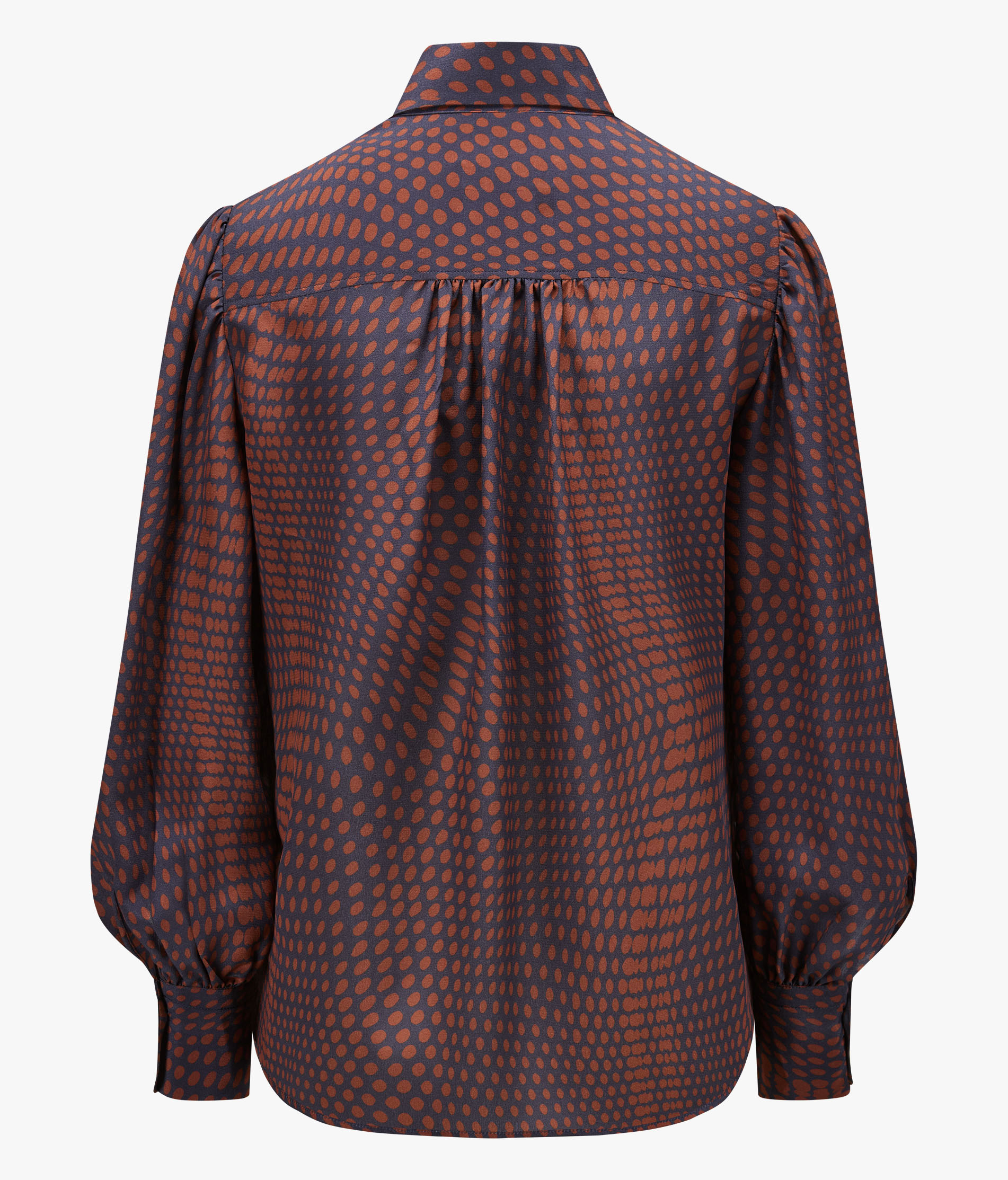 CHERRY – Seidenbluse in Bordeaux und Dunkelblau