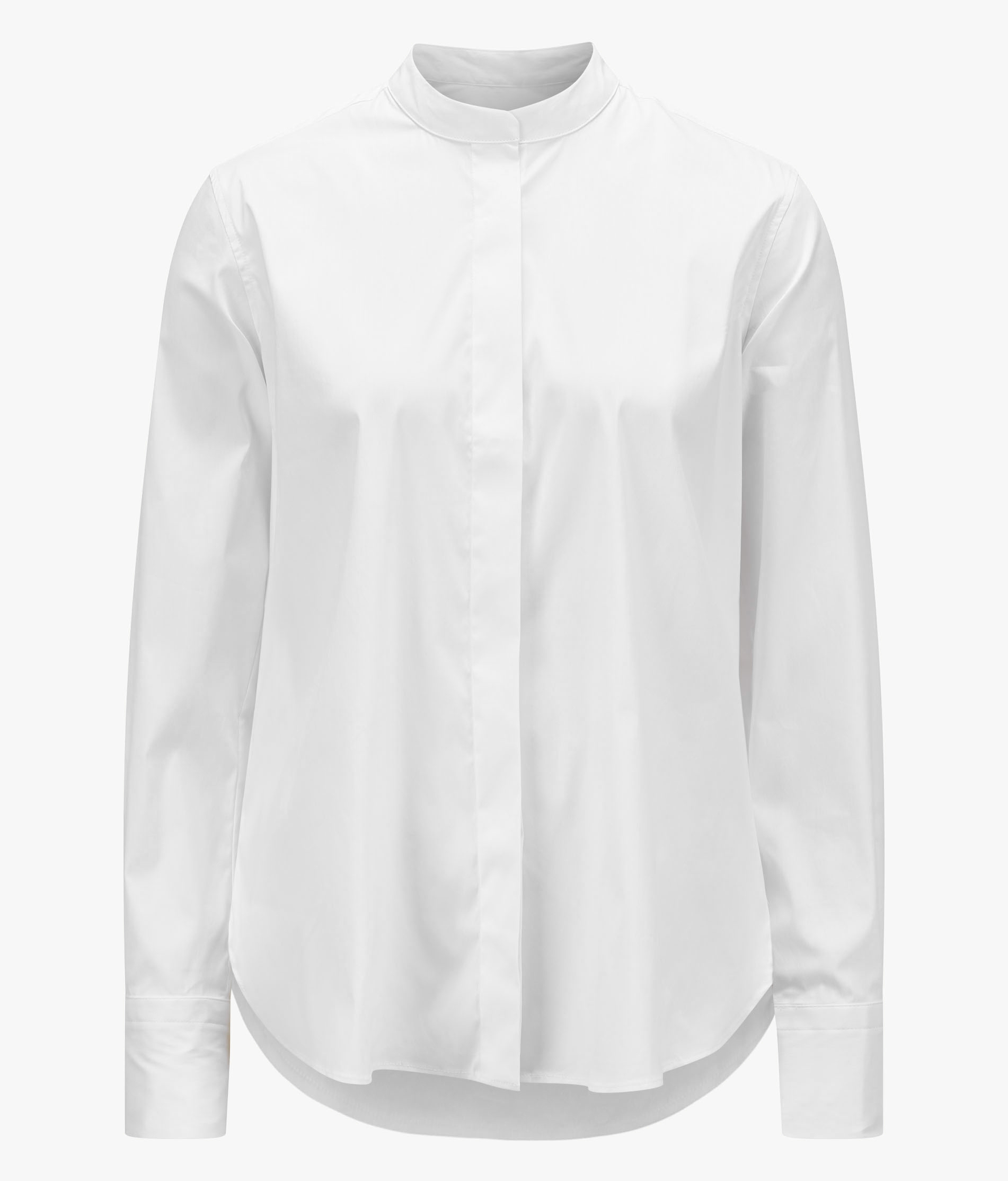 EVE – Stretch-Bluse mit Stehkragen in Weiß