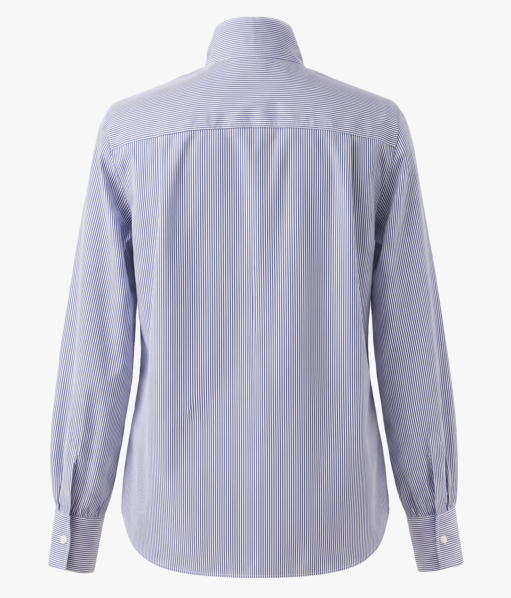 PALAIS Bluse Weiss mit royalblauem Streifen