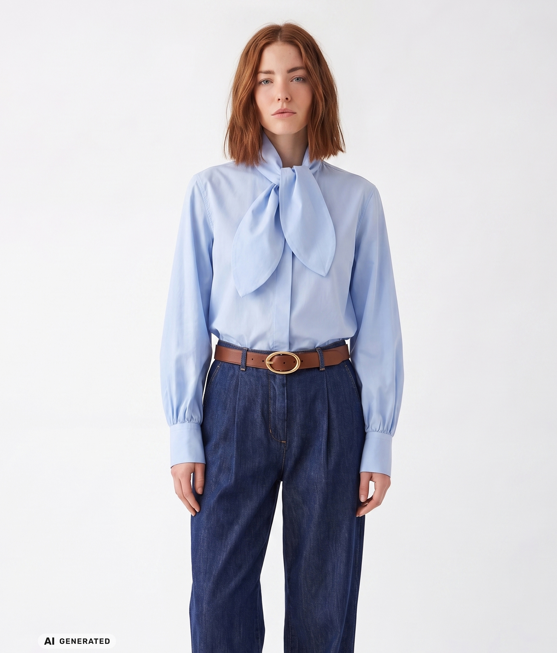 PALAIS Bluse Hellblau mit Schluppe